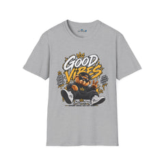 Good Vibes Graphic T-Shirt — Retro Street Art Bear Tee