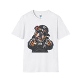 Bulldog Rapper Graphic Unisex T-Shirt — Cool Streetwear Tee with Sunglasses & Cap