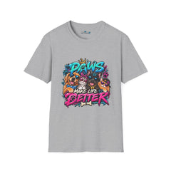 Paws Make Life Better Unisex T-Shirt — Cute Dog & Cat Pet Lover Tee