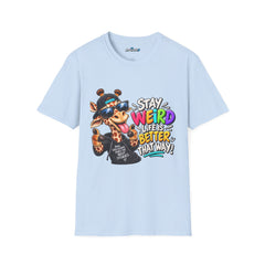 Stay Weird Giraffe Unisex T‑Shirt — "Stay Weird Life Is Better That Way" Colorful Graphic Tee