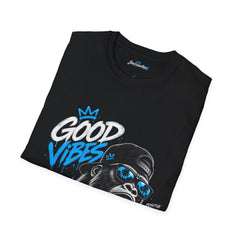 Good Vibes Gorilla T‑Shirt — Streetwear Graphic Tee with Blue Accents