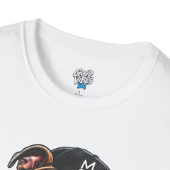 Bulldog Rapper Graphic Unisex T-Shirt — Cool Streetwear Tee with Sunglasses & Cap
