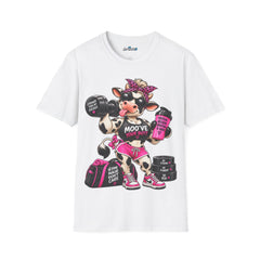 Cow Fitness T‑Unisex Shirt — 'Moo've Over' Workout Cow Graphic Tee