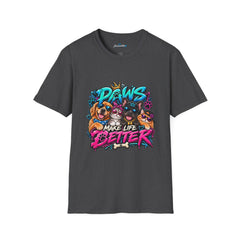 Paws Make Life Better Unisex T-Shirt — Cute Dog & Cat Pet Lover Tee