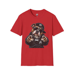 Bulldog Rapper Graphic Unisex T-Shirt — Cool Streetwear Tee with Sunglasses & Cap
