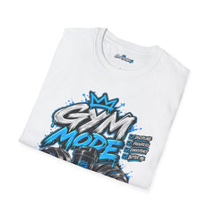 Gym Mode T-Shirt Unisex — Graphic Fitness Tee with Dumbbell Crown Design