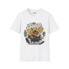 Good Vibes Graphic T-Shirt — Retro Street Art Bear Tee