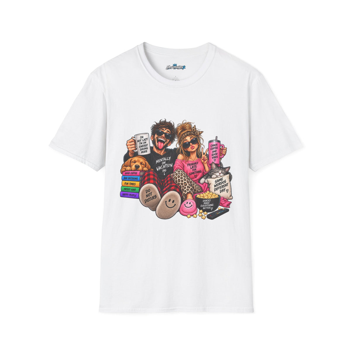 Couples Funny Coffee Unisex T-Shirt — ‘Mentally on Vacation’ Humorous Graphic Tee