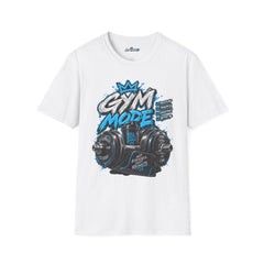 Gym Mode T-Shirt Unisex — Graphic Fitness Tee with Dumbbell Crown Design