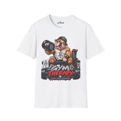 Gym Therapy Unisex Bulldog T-Shirt — Lift, Eat, Nap, Repeat Workout Tee