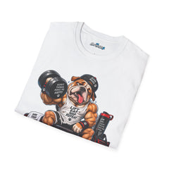 Gym Therapy Unisex Bulldog T-Shirt — Lift, Eat, Nap, Repeat Workout Tee