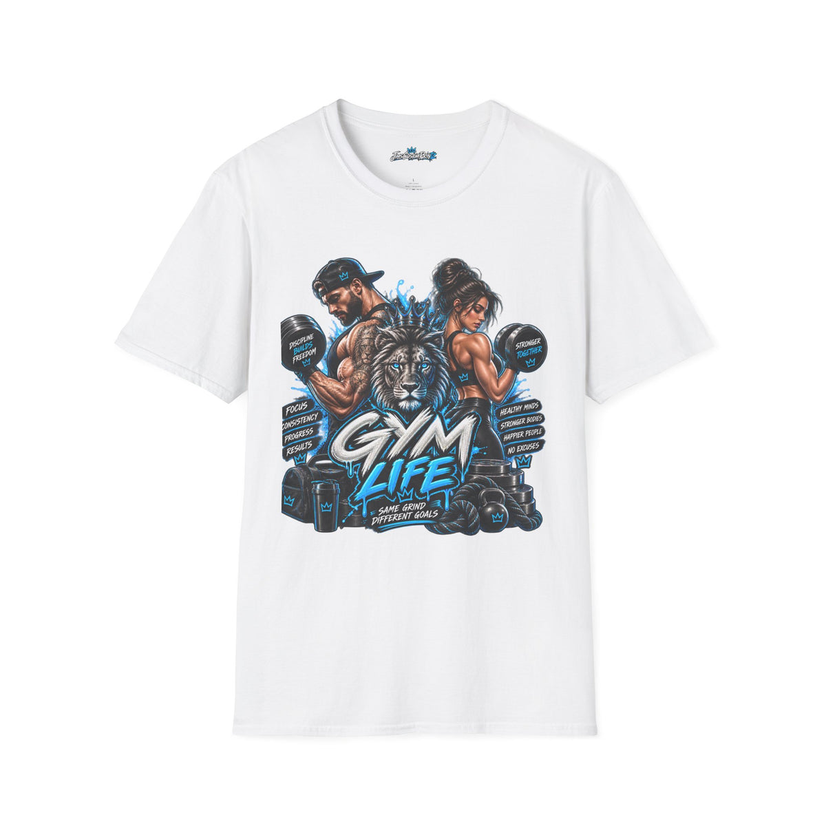 Gym Life Lion Unisex T-Shirt — Couple Fitness Weightlifting Tee